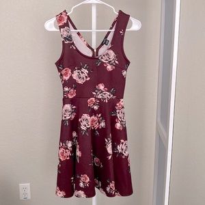 Rue21 Maroon Floral Tank Top Dress